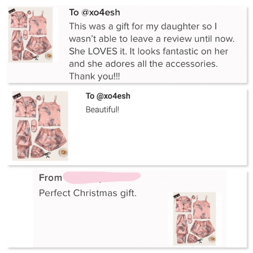 7 Piece Satin Pajama Set in Pink - Picture 10 of 16